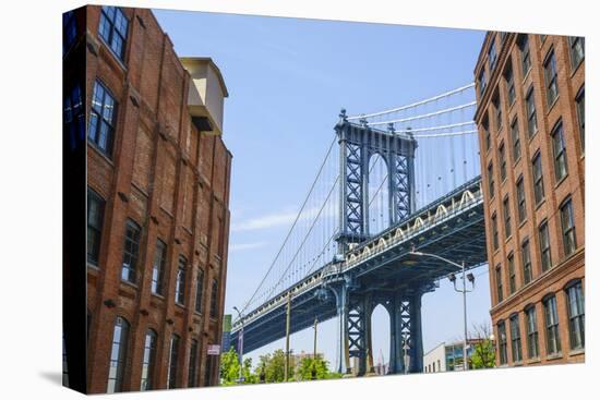 Manhattan Bridge, viewed from DUMBO, Brooklyn, New York City, United States of America, North Ameri-Fraser Hall-Premier Image Canvas