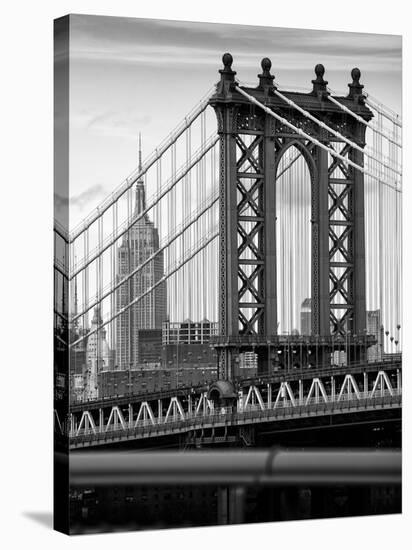 Manhattan Bridge with the Empire State Building from Brooklyn Bridge-Philippe Hugonnard-Premier Image Canvas