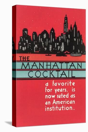 Manhattan Cocktail, Skyline-null-Stretched Canvas