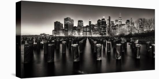 Manhattan Nightscape Viewed from Brooklyn, New York City-George Oze-Premier Image Canvas