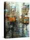 Manhattan Orange Umbrella-Mark Lague-Stretched Canvas