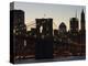 Manhattan Skyline and Brooklyn Bridge at Dusk, New York City, New York, USA-Amanda Hall-Premier Image Canvas