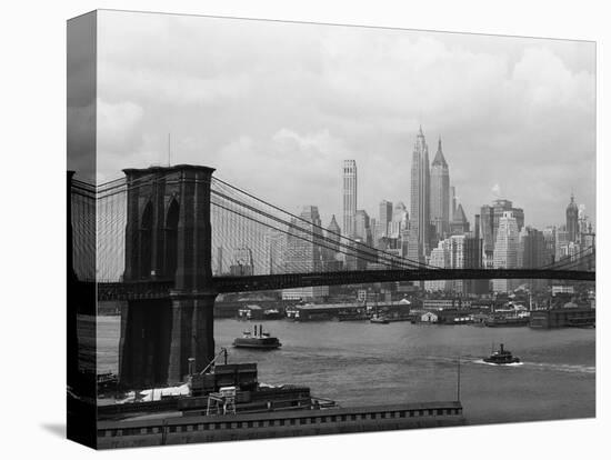 Manhattan Skyline And Brooklyn Bridge-Bettmann-Premier Image Canvas