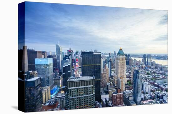 Manhattan skyline from Times Square to the Hudson River, New York City, United States of America, N-Fraser Hall-Premier Image Canvas