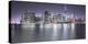 Manhattan Skyline Night-Moises Levy-Stretched Canvas