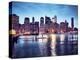 Manhattan Skyline Reflected in East River at Dusk-Maciej Bledowski-Premier Image Canvas