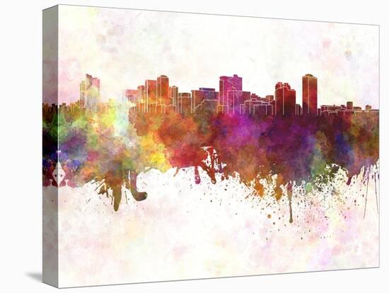 Manila Skyline in Watercolor Background-paulrommer-Stretched Canvas