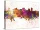 Manila Skyline in Watercolor Background-paulrommer-Stretched Canvas