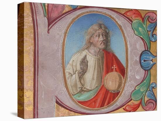 Manuscript Illumination with Salvator Mundi in an Initial P, from a Choir Book-Italian School-Premier Image Canvas
