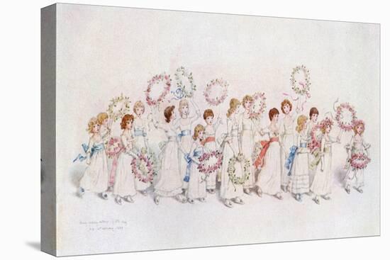 'Many happy returns of the day' by Kate Greenaway-Kate Greenaway-Premier Image Canvas