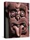 Maori Wooden Carving with Tongue Sticking Out, Rotorua, North Island, New Zealand-D H Webster-Premier Image Canvas