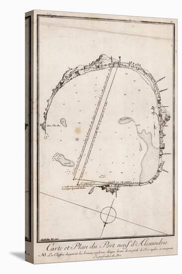 Map and Plan of the Port of Alexandre, Egypt-null-Premier Image Canvas