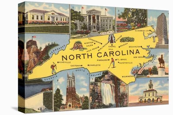 Map and Scenes of North Carolina-null-Stretched Canvas