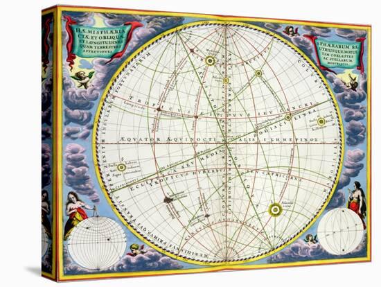 Map charting the movement of the Earth and Planets, 1660-1661-Andreas Cellarius-Premier Image Canvas