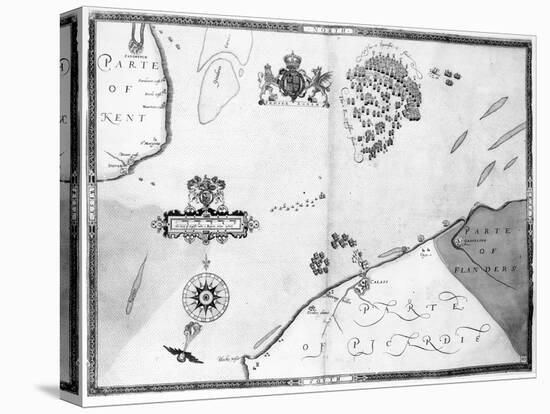 Map No.10 showing the route of the Armada fleet, engraved by Augustine Ryther, 1588-Robert Adams-Premier Image Canvas