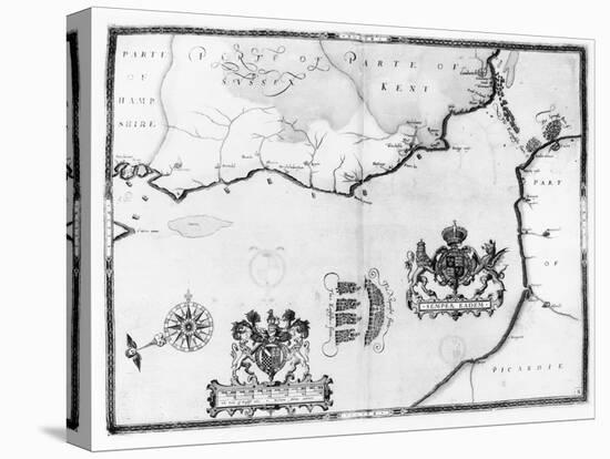 Map No.8 showing the route of the Armada fleet, engraved by Augustine Ryther, 1588-Robert Adams-Premier Image Canvas
