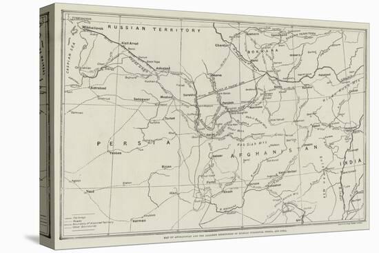 Map of Afghanistan and the Adjacent Territories of Russian Turkestan, Persia, and India-null-Premier Image Canvas