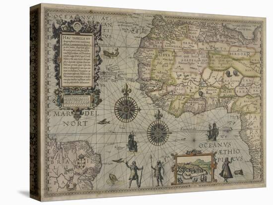 Map of Africa and Brazil, Amsterdam, ca. 1595-Petrus Plancius-Premier Image Canvas