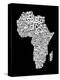 Map of Africa Map, Text Art-Michael Tompsett-Stretched Canvas