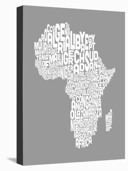 Map of Africa Map, Text Art-Michael Tompsett-Stretched Canvas