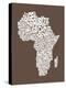 Map of Africa Map, Text Art-Michael Tompsett-Stretched Canvas