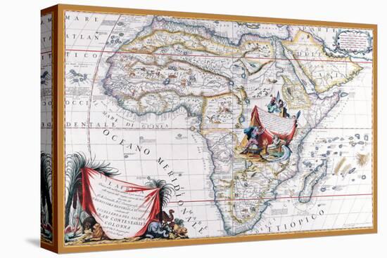 Map of Africa-Vincenzo Coronelli-Stretched Canvas