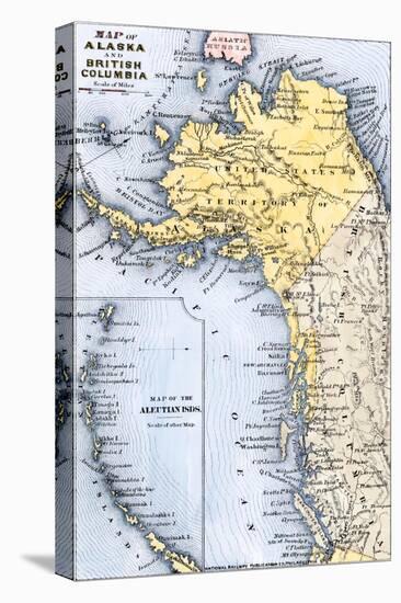 Map of Alaska, the Aleutian Islands, and British Columbia, 1872-null-Premier Image Canvas