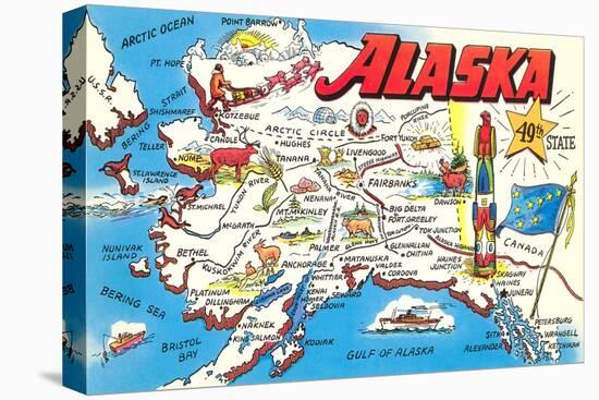 Map of Alaska-null-Stretched Canvas