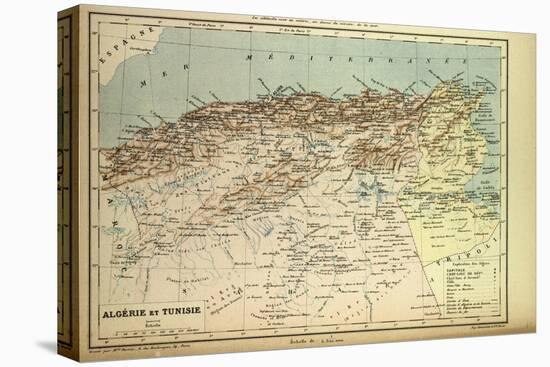 Map of Algeria and Tunisia-null-Premier Image Canvas