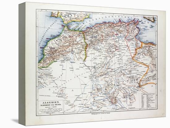 Map of Algeria Morocco and Tunisia 1899-null-Premier Image Canvas