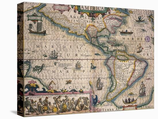Map of America by Gerardo Mercatore, 1512-1594-null-Premier Image Canvas