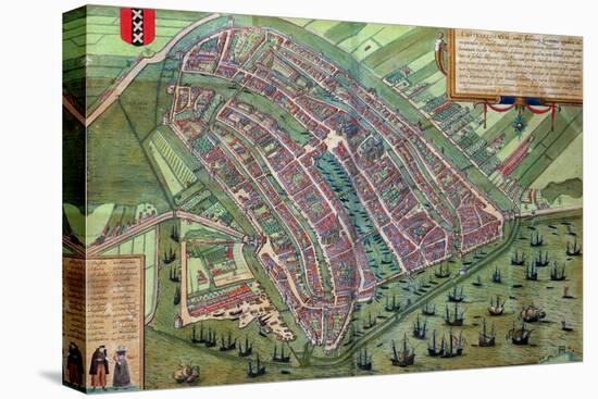 Map of Amsterdam, from "Civitates Orbis Terrarum" by Georg Braun and Frans Hogenburg, circa 1572-Joris Hoefnagel-Premier Image Canvas