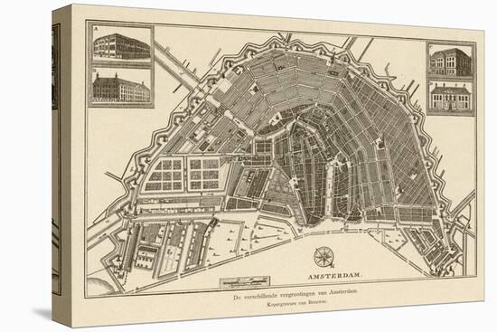 Map of Amsterdam-Van Brouwer-Premier Image Canvas