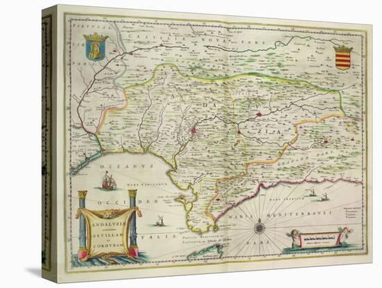 Map of Andalusia, Spain, 1634-Willem Blaeu-Premier Image Canvas