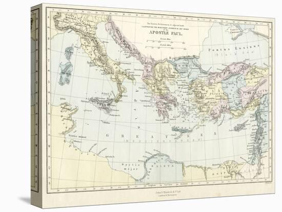 Map of Apostle Paul's missionary journeys in the mediterranean-Philip Richard Morris-Premier Image Canvas