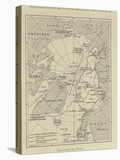 Map of Arctic Region Indicating Route Followed by Explorer Fridtjof Nansen on Board of Ship-null-Premier Image Canvas