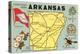 Map of Arkansas-null-Stretched Canvas