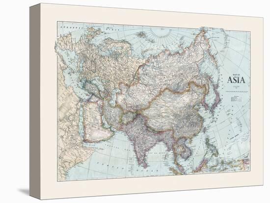 Map of Asia-The Vintage Collection-Stretched Canvas