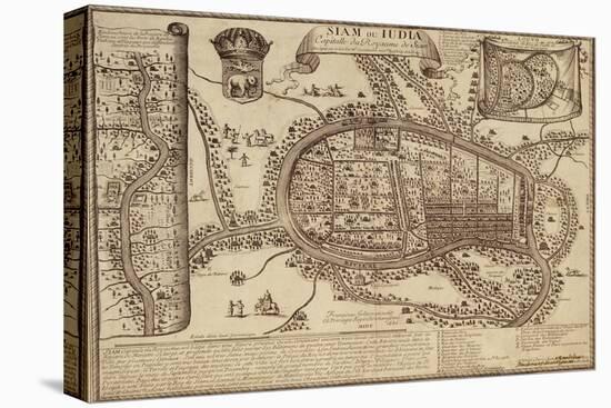 Map of Ayutthaya, 1686-null-Premier Image Canvas