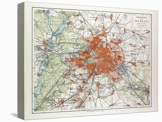 Map of Berlin and the Surrounding Area Germany 1899-null-Premier Image Canvas