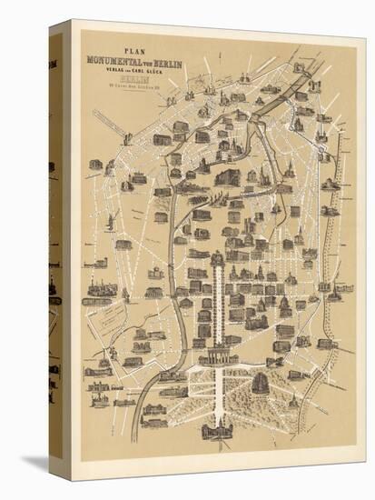 Map of Berlin, Published by Carl Glueck Verlag, Berlin, 1860-German School-Premier Image Canvas