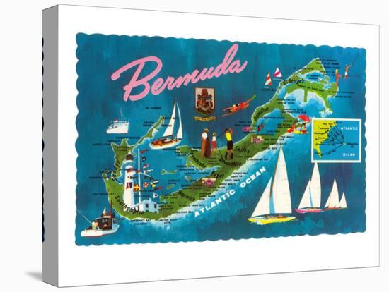 Map of Bermuda-null-Stretched Canvas