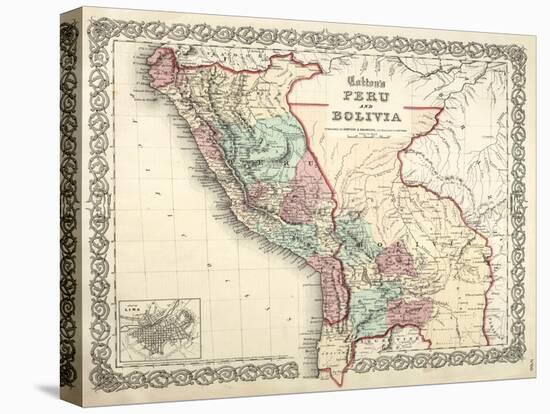 Map of Bolivia and Peru before the War of Pacific, Published in New York, 1878-null-Premier Image Canvas