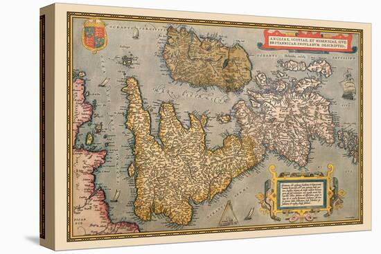 Map of Britian and Ireland-Abraham Ortelius-Stretched Canvas