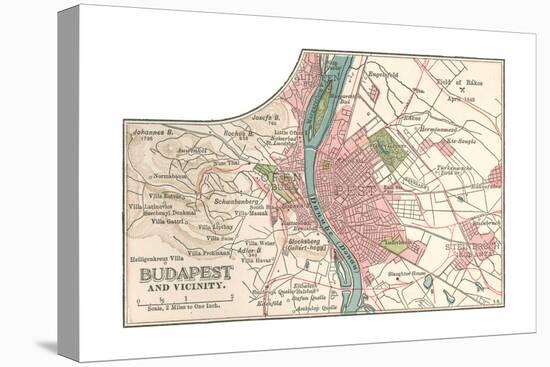 Map of Budapest (C. 1900), Maps-Encyclopaedia Britannica-Premier Image Canvas