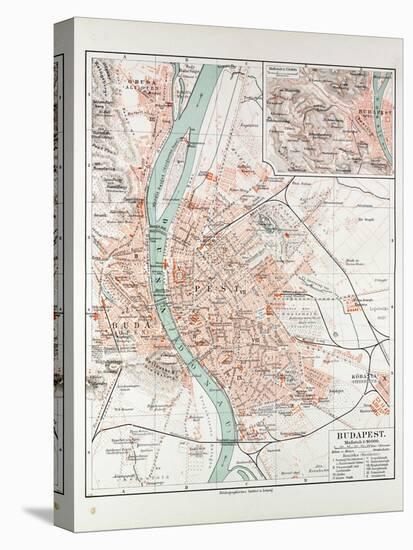 Map of Budapest Hungary 1899-null-Premier Image Canvas