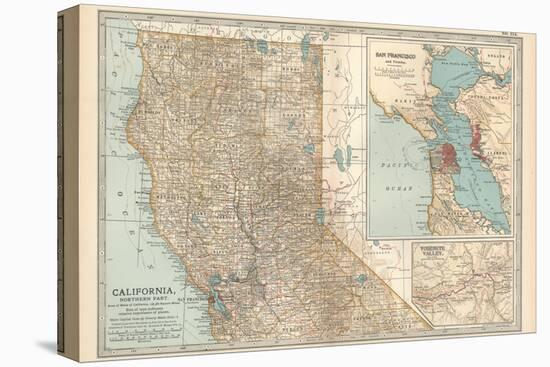 Map of California, Northern Part. United States. Inset Maps of San Francisco and Yosemite Valley-Encyclopaedia Britannica-Stretched Canvas