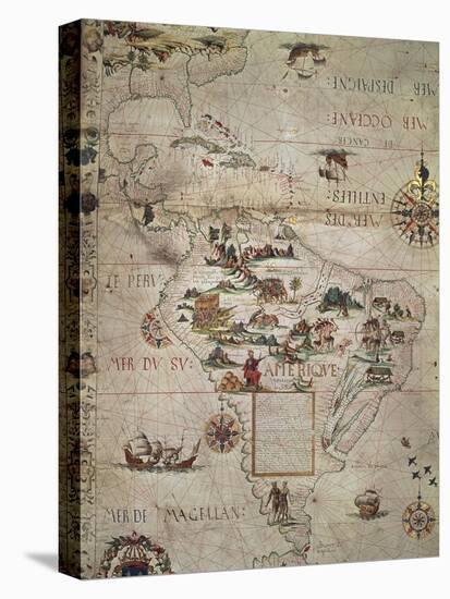 Map of Central and Southern America, 1550-null-Premier Image Canvas