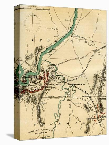 Map of Chattanooga and its Defences, Tennessee, 1862-1867-Charles Sholl-Premier Image Canvas