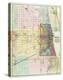 Map of Chicago and Environs, c.1869-Rufus Blanchard-Stretched Canvas